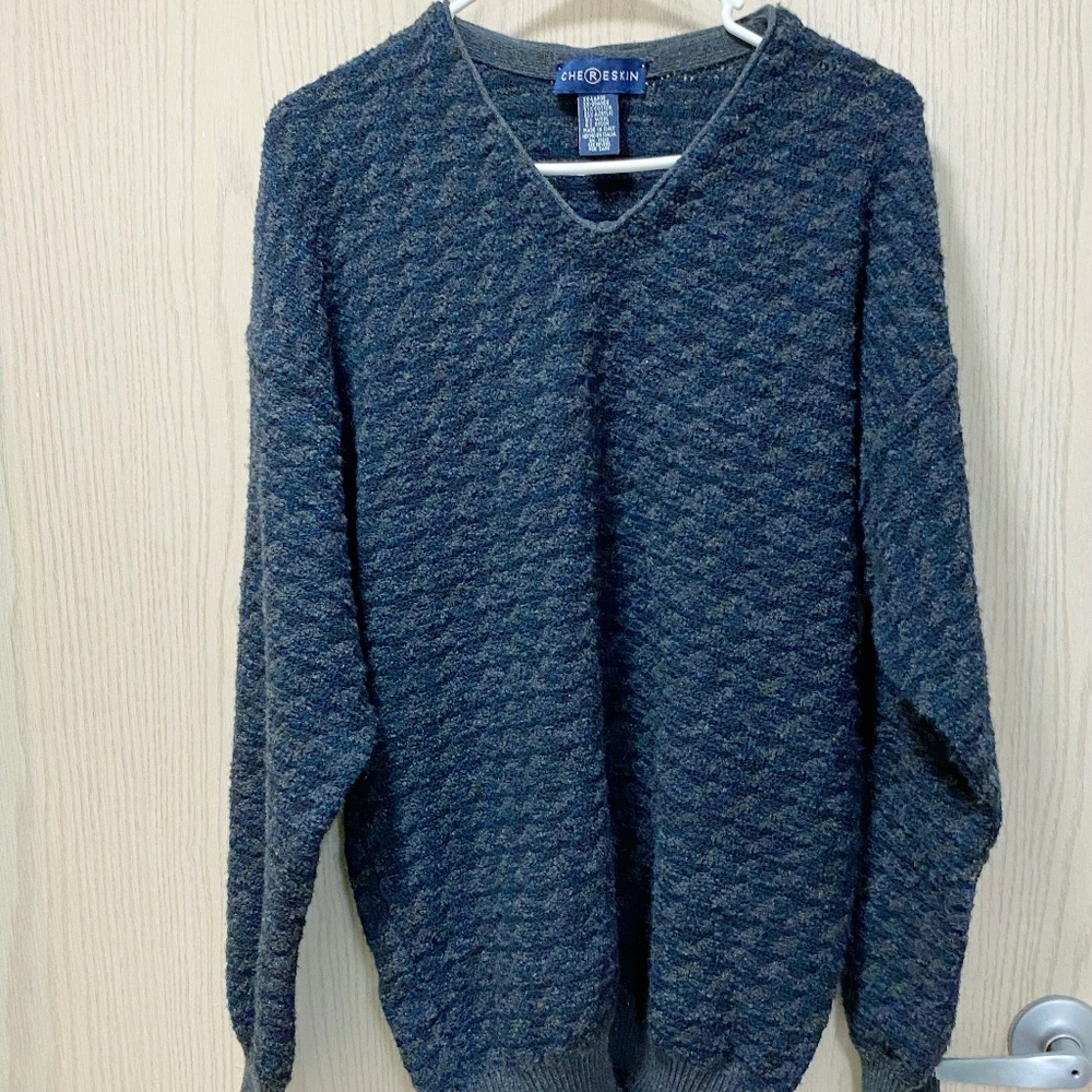 Vintage Chereskin Size XL Men’s Blue Pullover Sweater Made in Italy